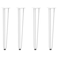 крака тип „фиби“ за конзолни маси, 4 бр., бели, 72 см, масивна стомана