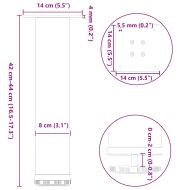 Крака за масичка за кафе, 4 бр., антрацит, 42-44 см, стомана