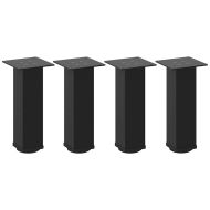 Крака за масичка за кафе, 4 бр., черни, 42-44 см, стомана