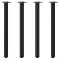 Крака за конзолна маса, 4 бр., черни, 72-74 см, стомана