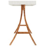 Люлеещо се легло със сенник, масивно дърво смърч с тиков финиш