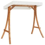 Люлееща се пейка със сенник, масивно дърво смърч с тиков финиш