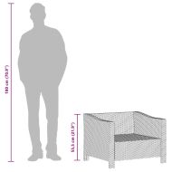Градински фотьойл с възглавница, сив, полиратан