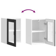 Кухненски стенен шкаф със стъклена врата "Porto" черно