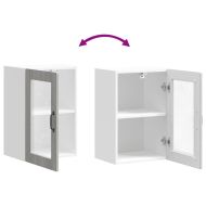 Кухненски стенен шкаф със стъклена врата "Porto" сив сонома