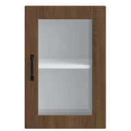 Кухненски стенен шкаф със стъклена врата "Porto" кафяв дъб