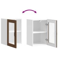 Кухненски стенен шкаф със стъклена врата "Porto" кафяв дъб