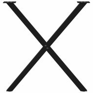 Крака за трапезна маса, X-образни, 2 бр., черни, 80 x (72-73) см, стомана