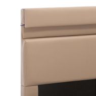 Легло с повдигащ механизъм и LED капучино еко кожа 100x200 cм