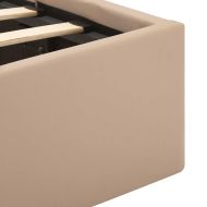 Легло с повдигащ механизъм и LED капучино еко кожа 100x200 cм