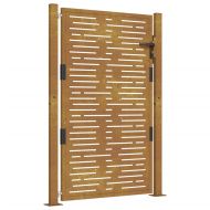 Градинска порта 100x125 см, кортенова стомана, квадратен дизайн