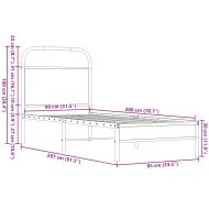 Рамка за легло без матрак 80x200 см кафяв дъб инженерно дърво