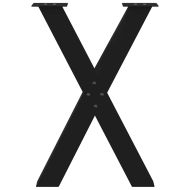 Крака за трапезна маса, X-образни, 2 бр., черни, 60 x (72-73) см, стомана