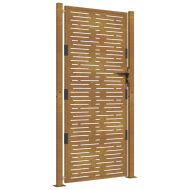 Градинска порта 100x175 см, кортенова стомана, квадратен дизайн