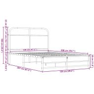 Рамка за легло без матрак 120x200 см кафяв дъб инженерно дърво