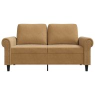 2-местен диван, кафяв, 120 см, кадифе