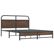 Рамка за легло без матрак 150x200 см кафяв дъб инженерно дърво