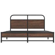 Рамка за легло без матрак 150x200 см кафяв дъб инженерно дърво