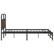 Рамка за легло без матрак 150x200 см кафяв дъб инженерно дърво