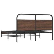 Рамка за легло без матрак 150x200 см кафяв дъб инженерно дърво