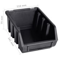 Стенен органайзер с 32 бр кутии за инструменти червено и черно