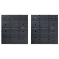 Стенен органайзер с 34 бр кутии за инструменти червено и черно