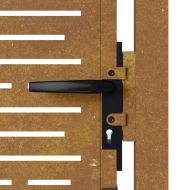 Градинска порта 100x75 см, кортенова стомана, квадратен дизайн