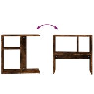 Странична маса, опушен дъб, 50x30x50 см, инженерно дърво