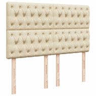 Боксспринг легло с матрак, кремава, 160x200 см, плат