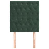 Табла за легло, тъмнозелена, 80x7x118/128 см, кадифе