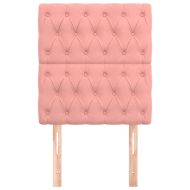 Табла за легло, розова, 80x7x118/128 см, кадифе