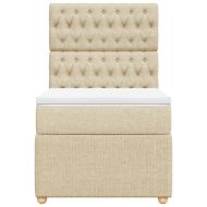 Боксспринг легло с матрак, кремава, 80x200 см, плат