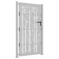 Градинска порта 100x200 см, кортенова стомана, дизайн от бамбук