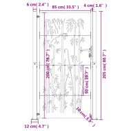 Градинска порта 100x200 см, кортенова стомана, дизайн от бамбук