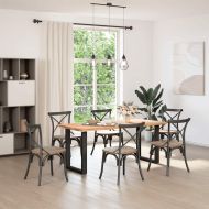 Крака за трапезарна маса, U-образни, 2 бр., черни, 70 x (72-73) см, стомана