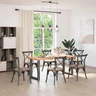 Крака за трапезна маса, U-образни, 2 бр., антрацит, 70x(72-73) см, стомана