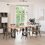 Крака за трапезарна маса, U-образни, 3 бр., черни, 70 x (72-73) см, стомана