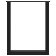 Крака за трапезарна маса, U-образни, 3 бр., черни, 70 x (72-73) см, стомана