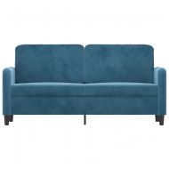 2-местен диван, син, 140 см, кадифе