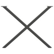 Крака за трапезна маса, X-образни, 2 бр., антрацит, 90x(72-73) см, стомана