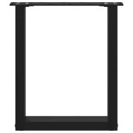 Крака за масичка за кафе, U-образни, 2 бр., черни, 28 x (42-43) см, стомана