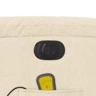 Електрически масажен реклайнер стол, кремав, текстил