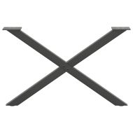 Крака за масичка за кафе, X-образни, 2 бр., антрацит, 70 x (42-43) см, стомана