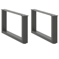 Крака за масичка за кафе, U-образни, 2 бр., антрацит, 60x(30-31) см, стомана