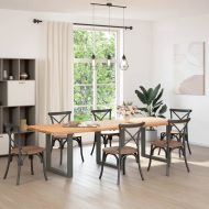 Крака за трапезна маса, U-образни, 3 бр., антрацит, 80x(72-73) см, стомана