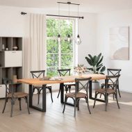 Крака за трапезна маса, U-образни, 3 бр., черни, 80 x (72-73) см, стомана