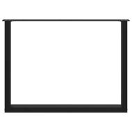 Крака за трапезна маса, U-образни, 2 бр., черни, 100 x (72-73) см, стомана