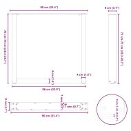 Крака за трапезна маса, U-образни, 3 бр., антрацит, 90x(72-73) см, стомана