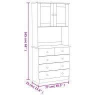 Висок шкаф ALTA, бял, 77x35x165 см, борово дърво масив