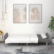 2-местно разтегателно канапе, светлосиво, текстил